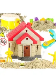 Piasek dla dzieci domek foremki figurki zestaw kreatywny