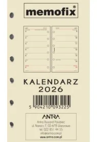 Wkład kalendarzowy 2026 Memofix A6 TNS