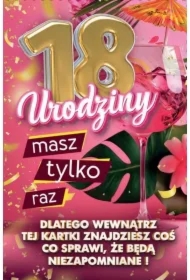 Karnet Urodziny z nakładką na butelkę 18