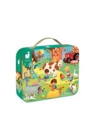 Puzzle w walizce 24 el. Dzień na farmie 3+