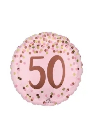 Balon foliowy Pretty pink 50th Birthday 46cm