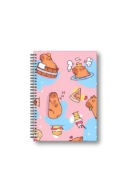 Brulion A5 Food w twardej oprawie w spirali Kapibara