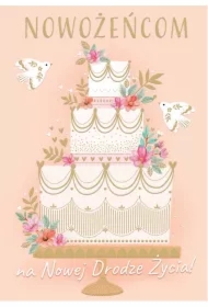 Karnet KW Ślub - Tort kremowy