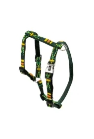 Szelki dla psa, zielone, wzór etniczny, taśma polipropylenowa, 25mm/70-90cm