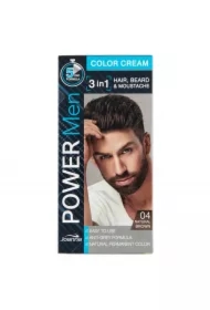 Power Men Color Cream 3in1 farba do włosów brody i wąsów 04 Natural Brown