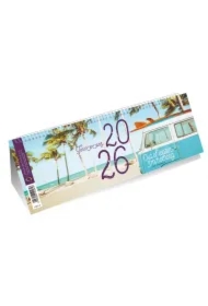 Kalendarz 2026 poziomy ze spiralką Plaża