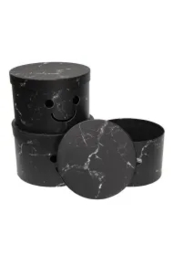 Pudełko Flower Box 3 szt Smile czarny