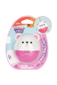 Temperówka 1 otwór z pojemnik Animals różowa