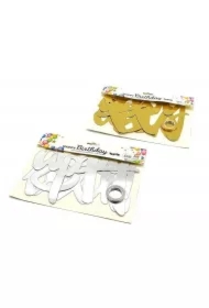 Girlanda urodzinowa Happy birthday 25x20cm MIX