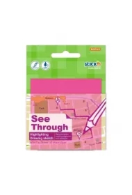 Notes samoprzylepny 76x76mm przezroczysty 50K róż