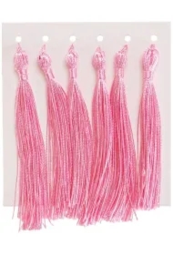 Frędzelki chwosty ozdobne różowe 8cm 6 szt