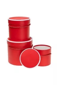 Pudełko Flower Box 3 szt czerwony