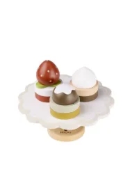 Patera z ciastkami drewniana