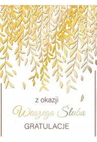 Karnet A5 Ślub Złote girlandy