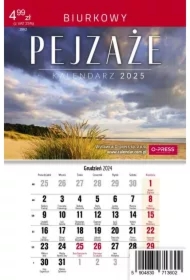 Kalendarz 2025. Biurkowy Miesięczny Pejzaże