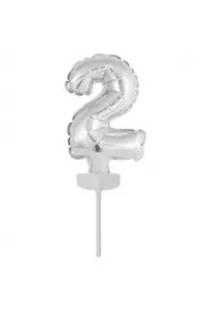 Balon foliowy mini cyfra 2 srebrna