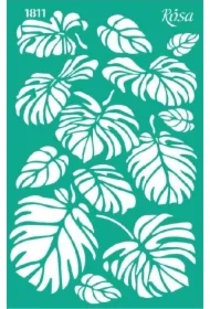 Szablon samoprzylepny wielokrotnego użytku liście monstery 13x20cm