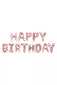 Balon foliowy Happy Birthday różowe złoto