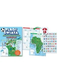 Flagi świata. Kolorowanka piłkarska z naklejkami
