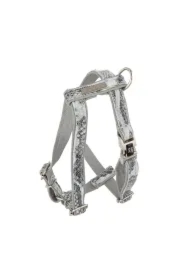 Szelki dla psa, Wild Snake, szare, skórzane nikiel, S 13mm/ob. szyi 25-40cm ob. klatki 35-50cm