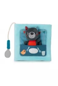 Książeczka aktywizująca z mini-przytulanką Smacznego! Wilk Louis 12 m+