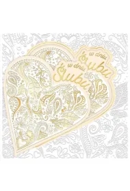 Karnet KW ślub Serce pattern