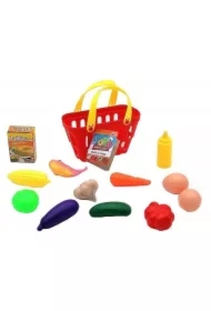 Zestaw owoców i warzyw w koszyku