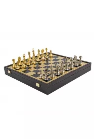 Classic Metal Staunton, zestaw szachowy z planszą 41 cm w pudełku