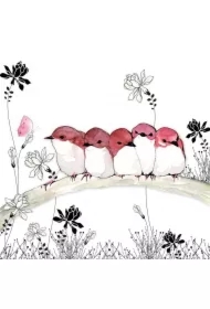 Karnet Swarovski kwadrat CL1207 Różowe ptaszk