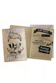 Karnet Urodziny vintage 18 Zacny Panie
