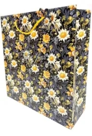 Torebka ozdobna matowa 35x37x12cm Kwiaty