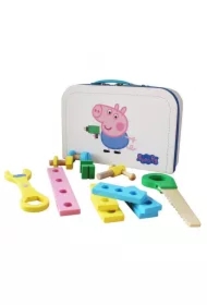 Zestaw drewnianych narzędzi w walizce Świnka Peppa