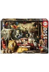 Puzzle 1500 el. Zwierzęta w salonie