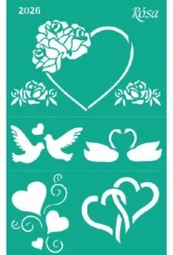 Szablon samoprzylepny wielokrotnego użytku motywy ślubne 13x20cm