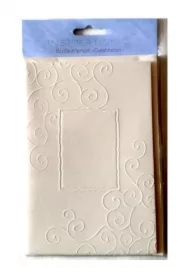 Karty tłoczone + koperty ornament creme 03