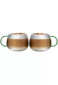 Komplet szklanek z zielonym uchem Tulip 1197