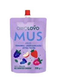 Mus owocowy Trio Jabłko - Jagoda kamczacka - Jeżyna - Malina