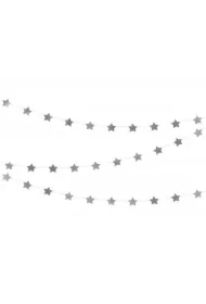 Girlanda Gwiazdki srebrny 3,6m
