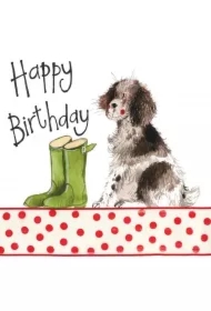 Karnet Urodziny S100 Pies i kalosze
