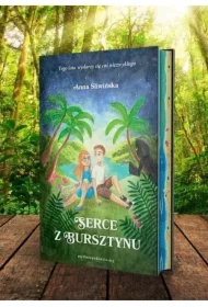 Serce z bursztynu (barwione brzegi)