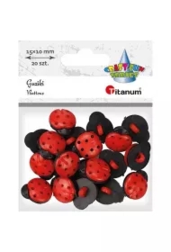 Guziki plastikowe biedronki 13x15mm 20 szt