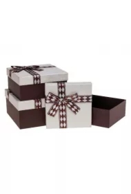 Pudełko prezentowe z kokardą 3 szt