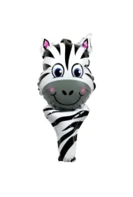 Balon foliowy zwierzątko z uchwytem zebra