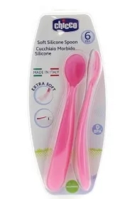 Miękkie łyżeczki silikonowe 2 szt. różowe