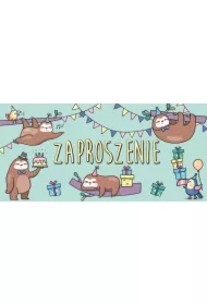 Zaproszenie Leniwiec komplet wraz z kopertami