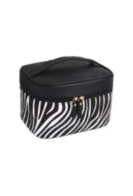 Kosmetyczka damska (kuferek) - Biało-czarna zebra