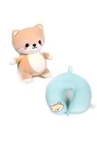 Poduszka podróżna i pluszowa zabawka 2w1 Pies