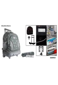 Plecak ze stelażem i kółkami 4 komory + piórnik