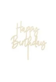 Topper drewniany Happy Birthday 16,5cm