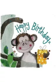 Karnet S262 Urodziny Małpa z prezentem